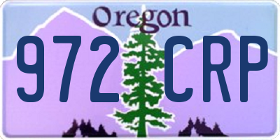 OR license plate 972CRP