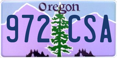OR license plate 972CSA