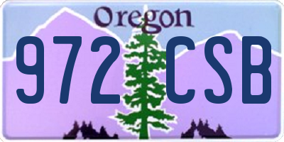 OR license plate 972CSB