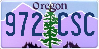 OR license plate 972CSC