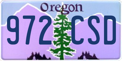 OR license plate 972CSD