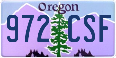 OR license plate 972CSF