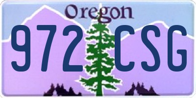 OR license plate 972CSG