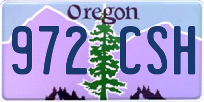 OR license plate 972CSH
