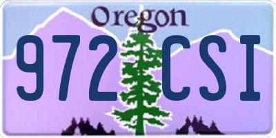 OR license plate 972CSI