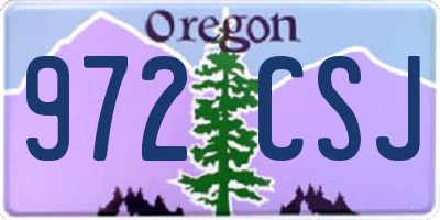 OR license plate 972CSJ