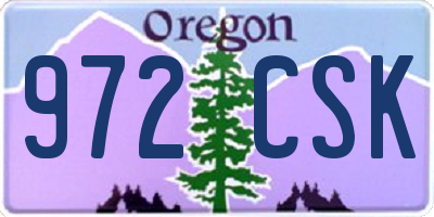 OR license plate 972CSK