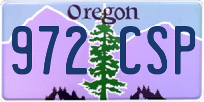 OR license plate 972CSP