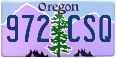 OR license plate 972CSQ