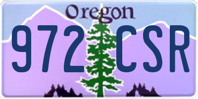 OR license plate 972CSR