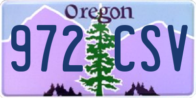 OR license plate 972CSV