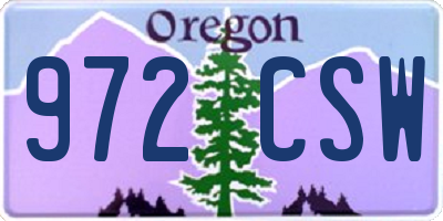 OR license plate 972CSW