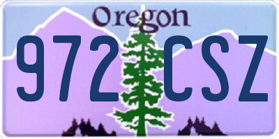 OR license plate 972CSZ