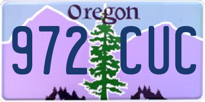 OR license plate 972CUC