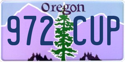 OR license plate 972CUP