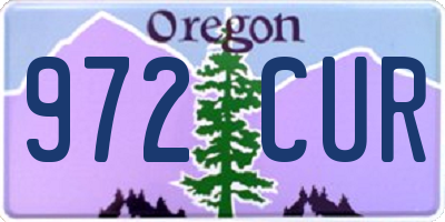 OR license plate 972CUR