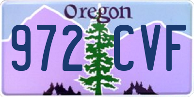 OR license plate 972CVF