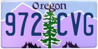 OR license plate 972CVG