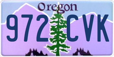 OR license plate 972CVK