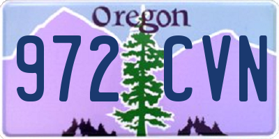 OR license plate 972CVN