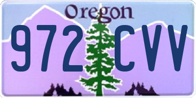OR license plate 972CVV