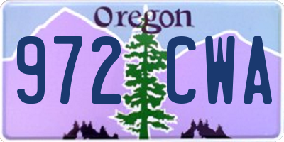 OR license plate 972CWA