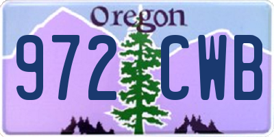 OR license plate 972CWB