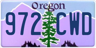 OR license plate 972CWD