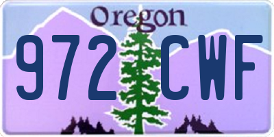 OR license plate 972CWF