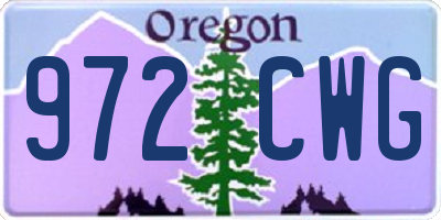 OR license plate 972CWG