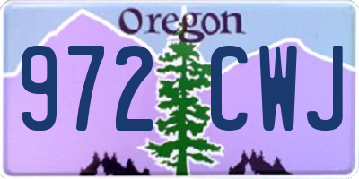 OR license plate 972CWJ