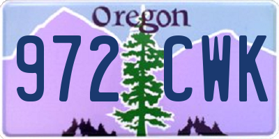 OR license plate 972CWK