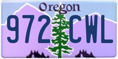 OR license plate 972CWL