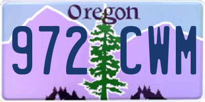 OR license plate 972CWM