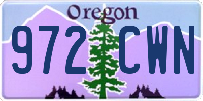OR license plate 972CWN