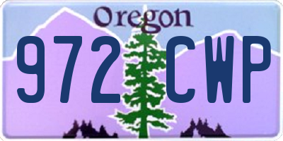 OR license plate 972CWP