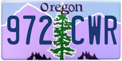 OR license plate 972CWR