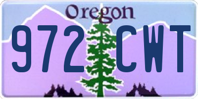 OR license plate 972CWT