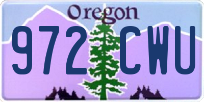 OR license plate 972CWU
