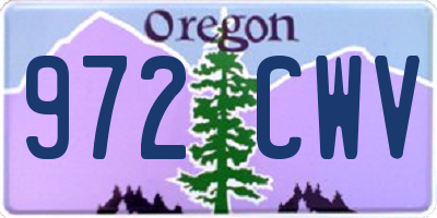 OR license plate 972CWV