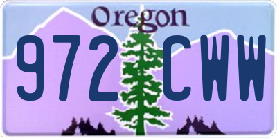 OR license plate 972CWW