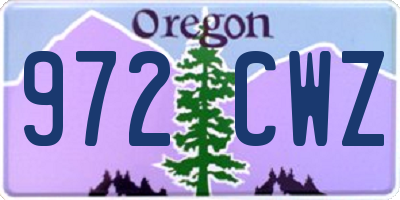OR license plate 972CWZ