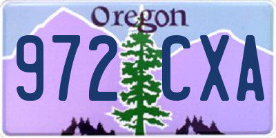 OR license plate 972CXA