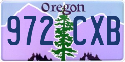 OR license plate 972CXB