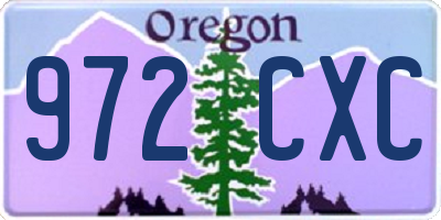 OR license plate 972CXC
