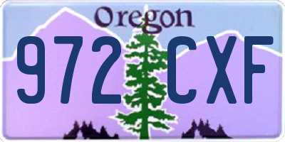 OR license plate 972CXF