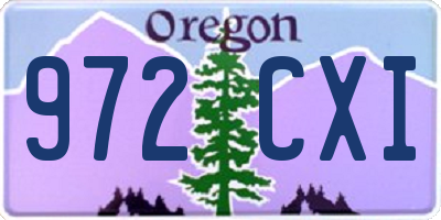 OR license plate 972CXI