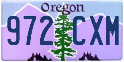 OR license plate 972CXM