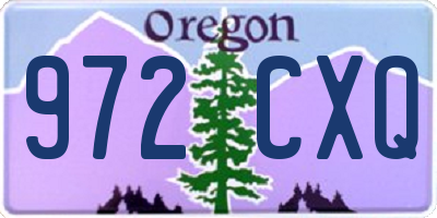 OR license plate 972CXQ