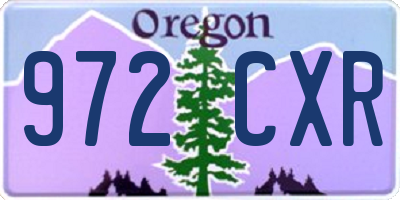 OR license plate 972CXR